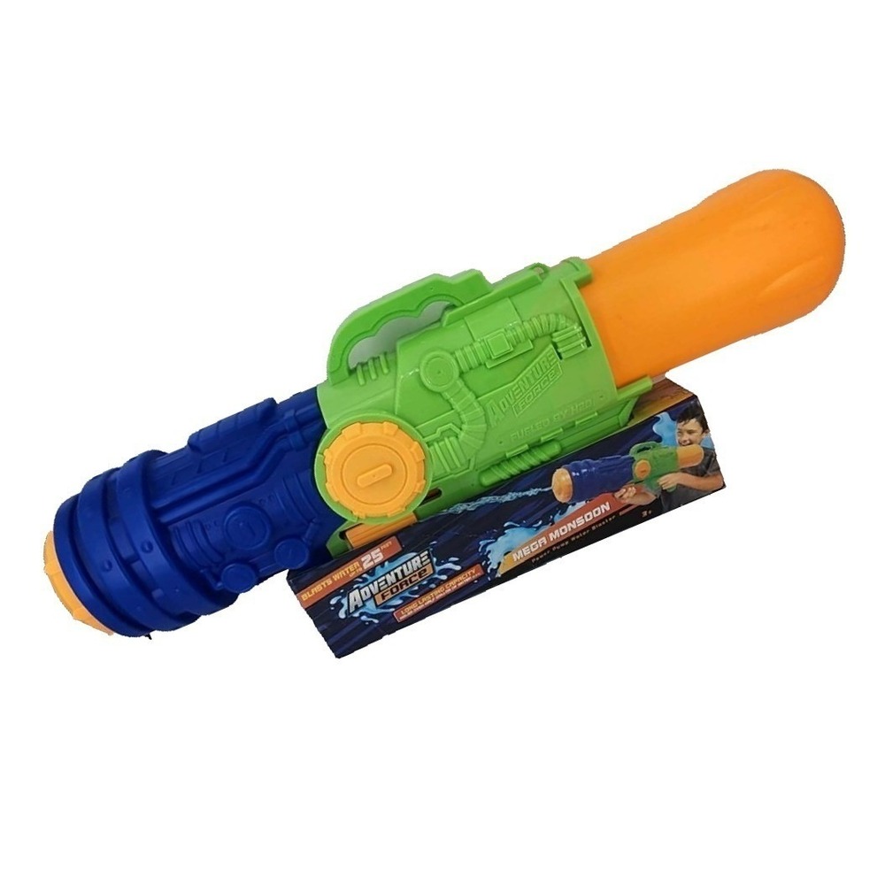 Adventure Force Mega Monsoon Water Blaster Pump Action Blue Green Orange‎ New